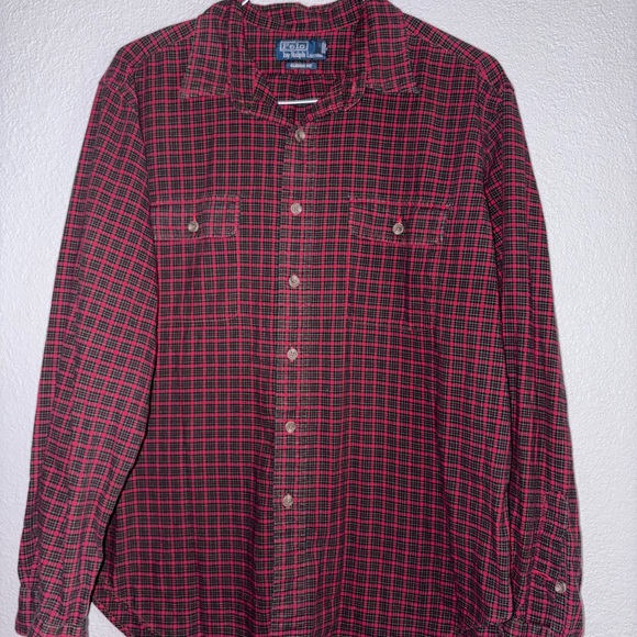 Polo Ralph Lauren Men's Red and Black Checkered Shirt - Picture 1 of 3